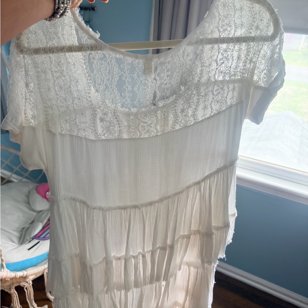 Free People White Lace Sheer Slip Dress - Picture 6 of 6